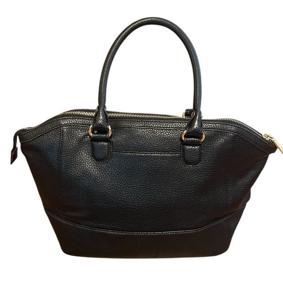 Anne Klein Soft Black Pebble Texture Leather Shoulder Bag Purse - Picture 2 of 6